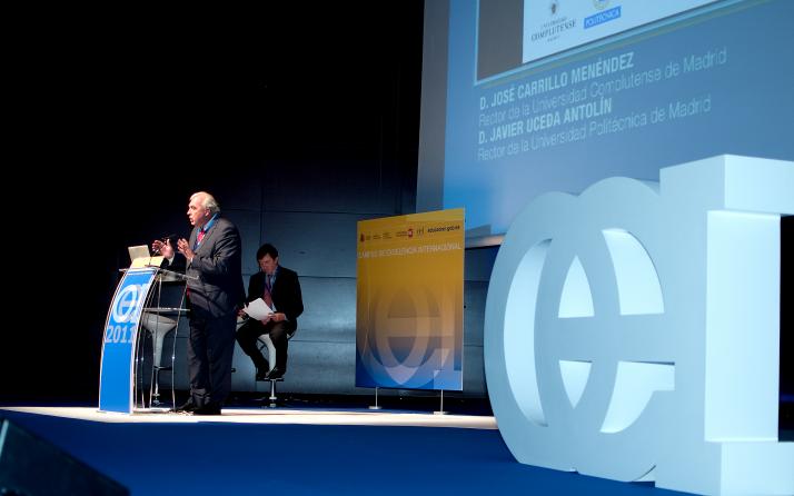 El Rector de la Universidad Politécnica de Madrid presenta la evaluación del Campus Moncloa durante el evento de los Campus de Excelencia