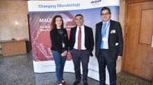 Marta Perez-Sancho, Francesc Marquez y Pedro Cano. Jornada de Identificación Microbiológica por Espectrometría de Masas MALDI Biotyper